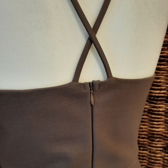 ASTR The Label Size Large Boston Plunge V Neck Bodycon Mini Dress Mushroom Taupe - Picture 5 of 8